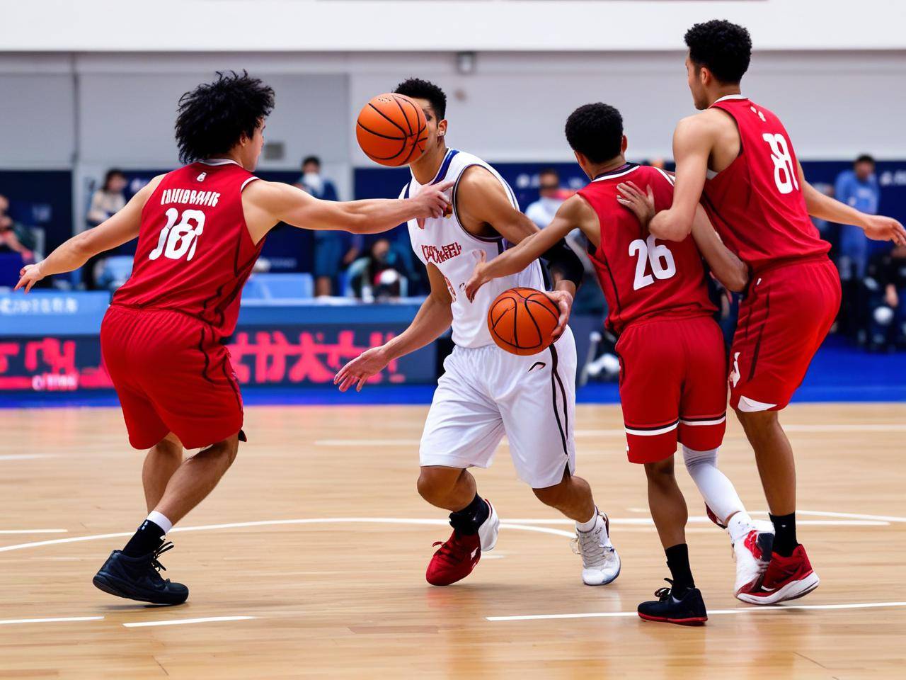 球员突破防守，实力直逼对手防线